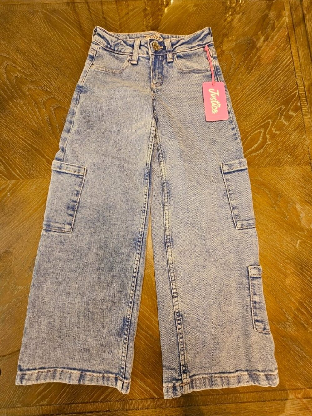 NWT Justice Girls Wide Leg Cargo Jeans